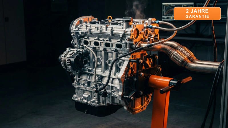 Austauschmotor beim Hot Running Test auf dem Prüfstand